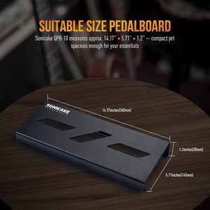 SONICAKE <span class=keywords><strong>Mini</strong></span> pédalier compact pour guitare, 14 pouces, en alliage d'aluminium, avec pédales, ruban adhésif et câble - Product Image 5