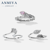 925 bagues en argent Sterling gros Zircon pierre bijoux en gros femme serpent papillon fleur feuille OEM rond bagues de fiançailles anneaux