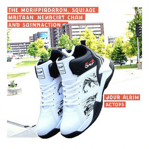 Chaussures de basket-ball 2026 Nouvelles baskets montantes pour hommes, sportives, tendance, décontractées, antidérapantes, en tissu de coton avec doublure en PVC, collection printemps - Product Image 3