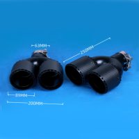 Punta de escape de coche de fibra de carbono de 3,5 pulgadas, tubo silenciador trasero de aluminio de doble pared, ajuste Universal para actualización del mercado de accesorios