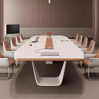 Ensemble de table de conférence de luxe moderne avec chaises Mobilier de bureau pliable en MDF pour l'école et les salles de réunion