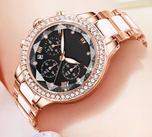 Relojes Deportivos de Cuarzo para Mujer, con Caja de Acero Inoxidable Personalizada de Fábrica, Calendario con Diamantes, Visualización de 24 Horas, <span class=keywords><strong>Cronómetro</strong></span> Luminoso - Product Image 3
