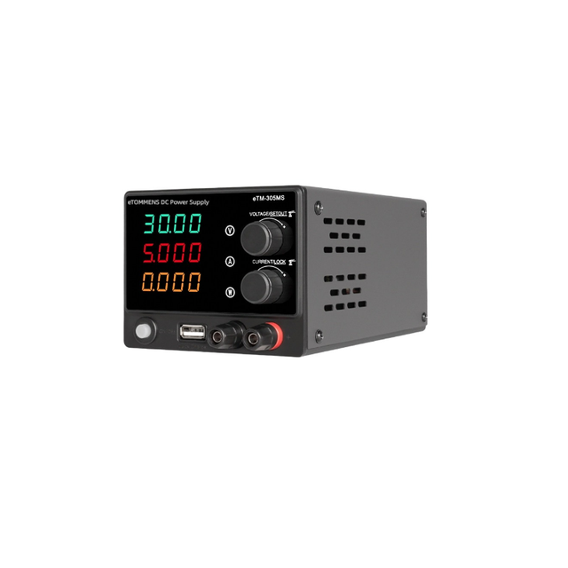 eTOMMENS eTM-305MS Mini DC Power Supply 30V 5A Adjustable for Laptop, Phone, Tablet & PC Motherboard Repair