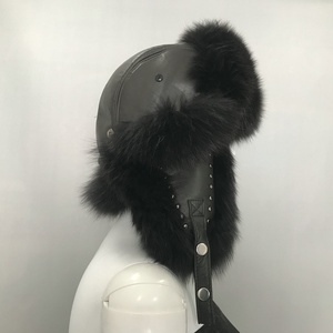 Unisex Tùy Chỉnh Chính Hãng <span class=keywords><strong>Fox</strong></span> <span class=keywords><strong>Fur</strong></span> <span class=keywords><strong>Hat</strong></span> Với Tai Nắp Bất Tự Nhiên Lông Máy Bay Ném Bom <span class=keywords><strong>Trapper</strong></span> Cap Nga Phụ Nữ Phi Công Mũ Da Thật Hàng Đầu - Product Image 3
