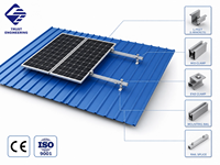 Rail solaire en aluminium pour système de montage sur toit, support de panneau solaire photovoltaïque