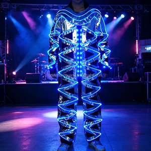 Traje de Baile LED, <span class=keywords><strong>Ropa</strong></span> Luminosa <span class=keywords><strong>Futurista</strong></span> para Conciertos, Festivales, Discotecas, DJ, Carnaval, Fiestas Temáticas y Espectáculos - Product Image 1