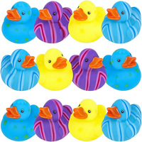 Lot de 12 canards en caoutchouc multicolores pour enfants, unisexes, mignons, jouets de bain et de piscine, fournitures amusantes pour carnaval, fête d'anniversaire