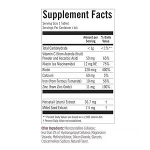 Comprimés de croissance capillaire les plus populaires à base de biotine et de vitamine C avec du fer et du zinc pour des cheveux plus volumineux et plus épais et une réduction de la chute des cheveux - Product Image 2