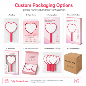 Miroir de poche en forme de cœur, miroir de maquillage portable, logo personnalisé, cadeau promotionnel <span class=keywords><strong>pour</strong></span> les cosmétiques OEM - Product Image 5