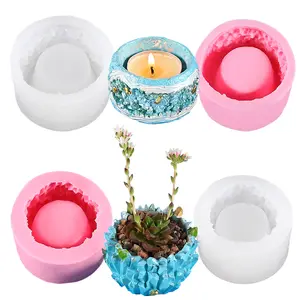 New DIY Nordic pha lê druse Cave nến bình khuôn mẫu thạch cao nhà máy Lọ hoa Silicone khuôn cho bê tông nhà máy chậu và lọ