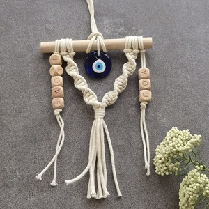 Decoración Colgante de Macramé con Cuentas de Letras, Artesanía Bohemia, Ojo Turco, Regalo para el Día de San Valentín/Día de la Madre/Día <span class=keywords><strong>del</strong></span> Padre - Product Image 6