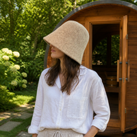 Chapeau de sauna en feutre brodé traditionnel russe, isolant thermique, pour usage professionnel en sauna et spa