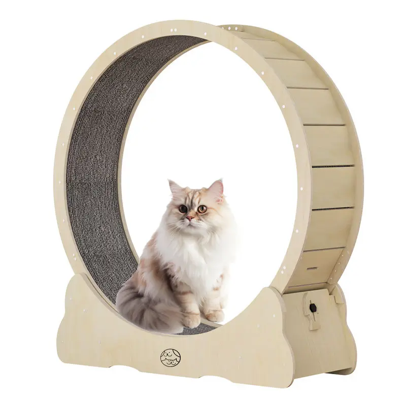 Wood Corrugated Toy Fitness Wheel Treadmill For Cat Exercise