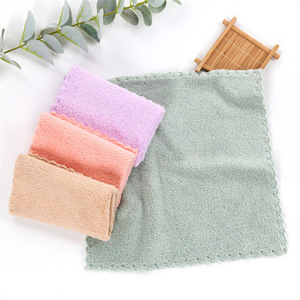 Jingjing Towels Absorbent Small Square Towel 25x25cm Coral Fleece For Cleaning Household Use - Product Image 2