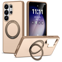 Pour Samsung Galaxy S26 Ultra, coque de téléphone magnétique antichoc en TPU PC, sensation de peau luxueuse, 360° °   Support rotatif pour anneau compatible A27 A57