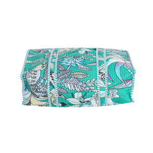 Floral Panelled Canvas Tote <b>Bag</b> Bohemian Open Top Summer Shopping <b>Bag</b> Green White Blue - Product Image 4