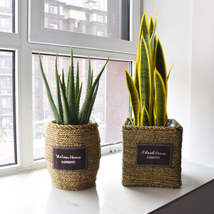 Cesto Portaoggetti <span class=keywords><strong>in</strong></span> <span class=keywords><strong>Vimini</strong></span> a Cono Invertito con Manico, Decorazione per la Casa, Vendita Calda di Fabbrica - Product Image 1