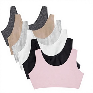 Soutiens-gorge de sport pour femmes, lot de 5, maintien élevé, dos nageur, motif floral sur le devant, sans coutures, évacuation de l'humidité, séchage rapide, coussinets amovibles, rose et noir - Product Image 3