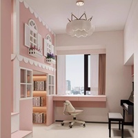 Lit d'enfant avec armoire Castle Tree House Lit superposé avec toboggan Matériau en bois Petit appartement Lit Bureau Armoire Combinaison