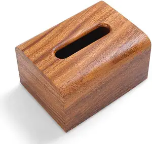 Scatola di tessuto in legno naturale incompiuto su misura all'ingrosso scatola di legno solido in legno per camera da letto, tavolo da pranzo, ufficio