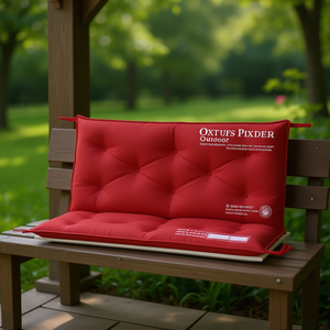 Ensemble de coussins de banc d'extérieur OXTUFS PIXDER, tissu Oxford rouge, taille standard, résistant à l'eau, matelassé, rectangulaire, toutes saisons - Product Image 2
