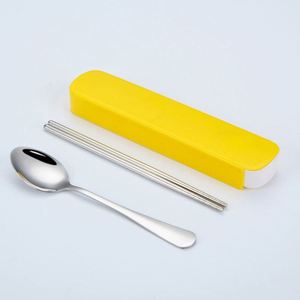 Travel Stainless Steel Cutlery Reusable Utensils <b>Set</b> With Case Portable Silverware <b>Lunch</b> Box for Camping and Office - Product Image 2