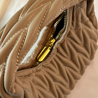 Sac à main demi-lune en PU pour femme, motif géométrique diamanté, brodé, style luxe léger, avec bandoulière amovible