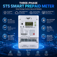Compteur d'énergie intelligent prépayé triphasé RF/PLC certifié STS IEC62053 avec recharge à double jeton pour usage commercial au Nigeria et au Ghana