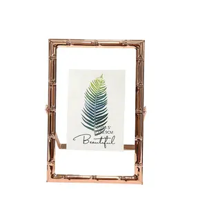 Factory Wholesale Home Table Art Modern Picture Frame Custom Luxury Floating Wedding Glass Metal Iron Photo Frame