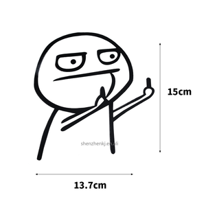 Vendita calda JDM vinile Auto moto Styling cartoni animati adesivi divertente Auto riflettente dito medio adesivo adesivo promozionale - Product Image 6