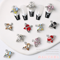 Luxe Valentijnsdag Winter Hart Strass Zirkoon Hart Nagelkunst Charms Accessoires Decoratie