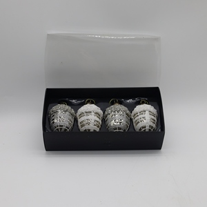 Gold Glitter Silver Glitter Vintage Glass Pine Cone Ornament for Christmas - Product Image 2