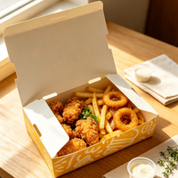 Boîte à collation pliable écologique en carton, personnalisable avec logo en relief et dorure à chaud, pour l'emballage de riz et biscuits – Vente directe usine