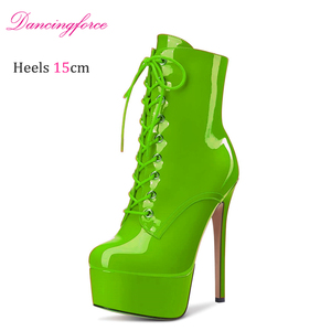 Stivali da Donna Gotici con Cerniera, Tacco 15cm, per Nightclub, Pole Dance, Spettacoli Esotici, Modelli da Passerella, Punta Rotonda - Product Image 5