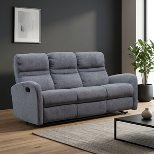 Juego de sofá reclinable de cuero de diseño personalizado moderno de gama alta, tapicería de tela funcional con marco de metal a la venta - Product Image 1