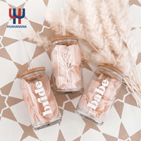 Vente en gros de gobelets personnalisés de 16 oz en forme de canette pour eau, jus, café, bière, avec paille et couvercle en bambou pour Halloween