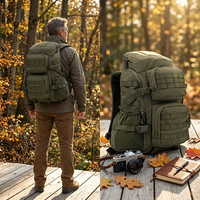 Sac à dos tactique MOLLE personnalisé OEM ODM, grande capacité, sport, imperméable, nylon, multi-compartiments, randonnée en plein air, camping