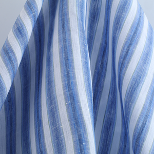 L2150 # campione a mano di alta qualità tinto in filo 100% tessuto di lino a righe, materiale traspirante per abbigliamento, abiti, camicie - Product Image 5