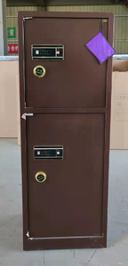 Large Burgundy Steel Safe <b>Box</b> with Electronic Digital <b>Lock</b> Dual Compartment Home Office Use - Product Image 3