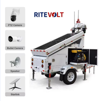 Ritevolt Mobiles Sicherheitssystem PTZ-Kamera Montierter Solar-CCTV-Turm Stahl Q235 8m Überwachungsanhänger Skid-Typ