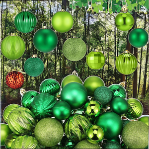 64 pièces de boules décoratives suspendues de haute qualité pour la Saint-Patrick, pailletées, vert lime mat, couleurs personnalisées, en acier inoxydable, style irlandais - Product Image 2