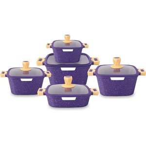 Casseroles et poêles de randonnée antiadhésives en aluminium moulé sous pression Batterie de cuisine <span class=keywords><strong>Greblon</strong></span> antiadhésive - Product Image 1