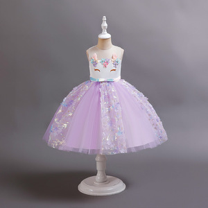 Le bambine vestono la principessa arcobaleno pastello per l'estate festa di compleanno vestito <span class=keywords><strong>unicorno</strong></span> Cosplay si esibiscono Costume da bambino - Product Image 2