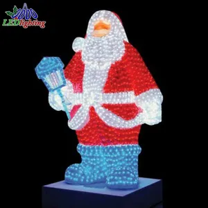 Lumière de motif du Père Noël 3D, lampe de sculpture de Noël de décoration, 24v étanche