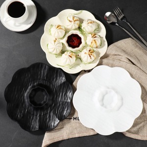 Plato para Dumplings Japoneses con Salsita, Textura de Piedra, Melamina Irrompible, Forma de Flor, Bandeja para Sushi para Restaurante y Uso Doméstico - Product Image 2
