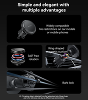 Support de téléphone magnétique pour voiture Yesido 360 Rotation Strong Magnetic Suction Barb Lock Air Outlet Magnetic Car Air Vent Phone Holder C252