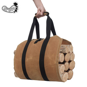 My Days Firewood Storage <b>Bag</b> Waxed <b>Canvas</b> Waterproof Outdoor Logging <b>Bag</b> <b>Large</b> Capacity Carrying <b>Bag</b> - Product Image 4