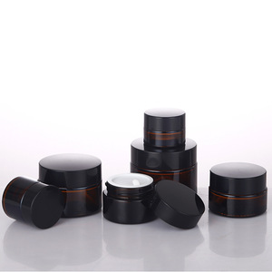 Tái Sử Dụng Mỹ Phẩm Mặt Kem Container <span class=keywords><strong>5Ml</strong></span> 10Ml 20Ml 30Ml 50Ml 100Ml Rõ Ràng Sương Giá Amber <span class=keywords><strong>Glass</strong></span> Mỹ Phẩm Jar Với Nắp - Product Image 4
