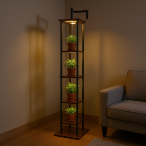 Soporte de Metal para Plantas de Interior con Luz LED de Espectro Completo de 63 Pulgadas y 6 Niveles, para Exhibición en Esquinas de Sala de Estar - Product Image 2