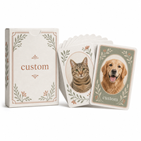 Cartes à jouer pour animaux de compagnie en papier recyclable et écologique personnalisées avec livret photo assorti en option